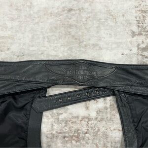 Harley Davidson Leather Motorcycle Riding Chaps Pants Size Large